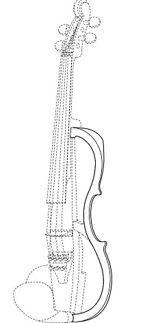 half violin drawing